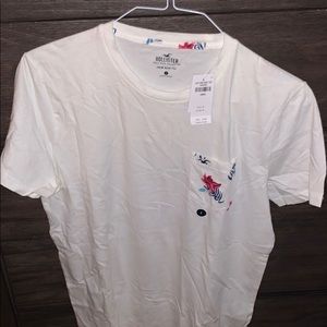 Men’s white tee graphic with floral print